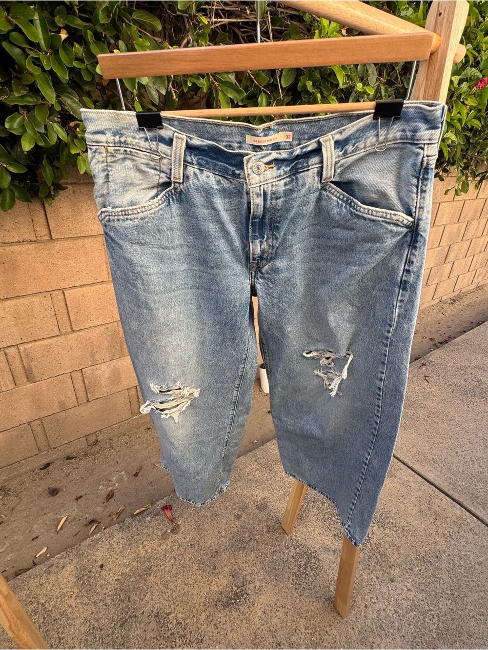 Levi's Light Blue Distressed Relaxed Jeans